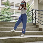 Balla Balla Girls Jeans Quần trẻ em 2019 Váy mùa hè Tencel Thin phần Big Boy Children Ocean Loose Lantern - Quần jean