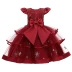 Váy dạ hội trẻ em cô gái sinh nhật váy công chúa bông hoa đỏ cô gái chủ trì sàn catwalk Trang phục theo phong cách phương Tây Trang phục