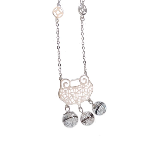 Детский сувенир, ожерелье, детская подвеска, цепочка, серебряная застежка, серебро 925 пробы