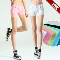 2019 xuân hè mới kẹo màu denim quần short nữ quần lọt khe quần lọt khe quần nữ nóng bỏng - Quần jean quần dài