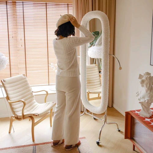 Нордическое движущееся пол Полевое зеркало из нержавеющей стали из нержавеющей стали гостиная крыльца зеркало зеркало сетевая магазин одежды