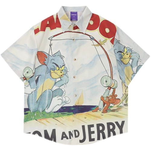 Летняя пляжная рубашка для отдыха, в американском стиле, короткий рукав, пляжный стиль