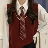 Галстук, японская униформа для школьников, форма, рубашка, бордовая галстук-бабочка