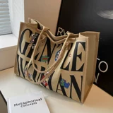 Вместительная и большая сумка через плечо для выхода на улицу, льняная сумка, сумка на одно плечо для матери и ребенка, коллекция 2023