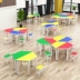 Màu sắc tiểu học và trung học bàn đào tạo bàn ghế kết hợp đồ nội thất trường hình thang bàn tư vấn lớp nghệ thuật trẻ em bàn nghệ thuật - Nội thất giảng dạy tại trường