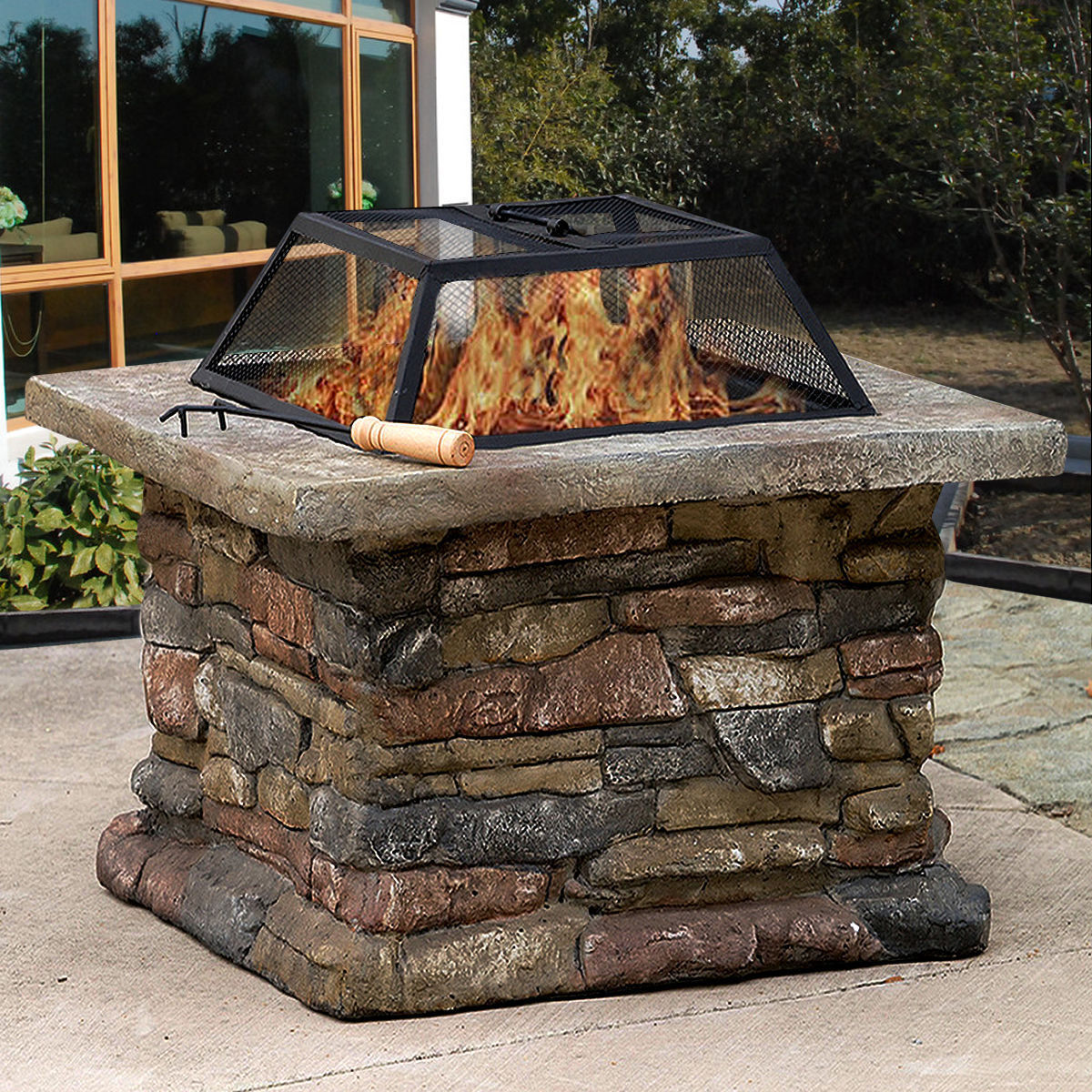 442 31 New Outdoor Stone Barbecue Oven Barbecue Table Fire Pit