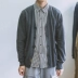 Hummer Nhật Bản Dệt Kim Slim Mouth Jacket Cardigan Áo Len Nam Triều thương hiệu V-Cổ màu Rắn những người yêu thích