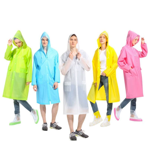 Дорожный длинный водонепроницаемый дождевик подходит для пеших прогулок, увеличенная толщина