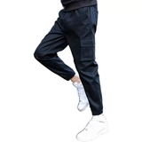 Демисезонные дорожные штаны, эластичная талия, на шнурках, свободный крой