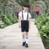 Chàng trai phù hợp với mùa hè 2018 trẻ em mới của Anh yếm có dây đeo quần áo trẻ em lớn máy chủ ăn mặc trang phục Váy trẻ em