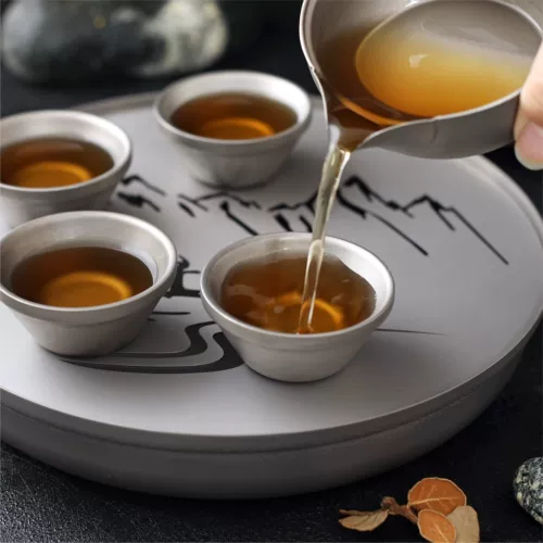 Металлический дорожный портативный сверхлегкий дом на колесах, чайный сервиз