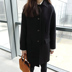 Chống mùa áo khoác nữ mới của Hàn Quốc phiên bản của áo len nữ phần dài mùa đông dày màu đen búp bê cổ áo len áo áo khoác kaki nữ Trung bình và dài Coat