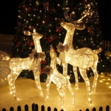 Рождество три семейного домашнего светлого оленя Большой отель сцены