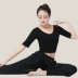 Bộ đồ tập yoga cổ tròn chữ H mới Quần áo biểu diễn Quần áo tập yoga lưới cotton modal màu trắng có thể được tùy chỉnh với logo