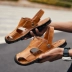 Giày nam mùa hè phiên bản Hàn Quốc của xu hướng dép nam Baotou không trơn đế dày đế mềm đế mềm - Sandal