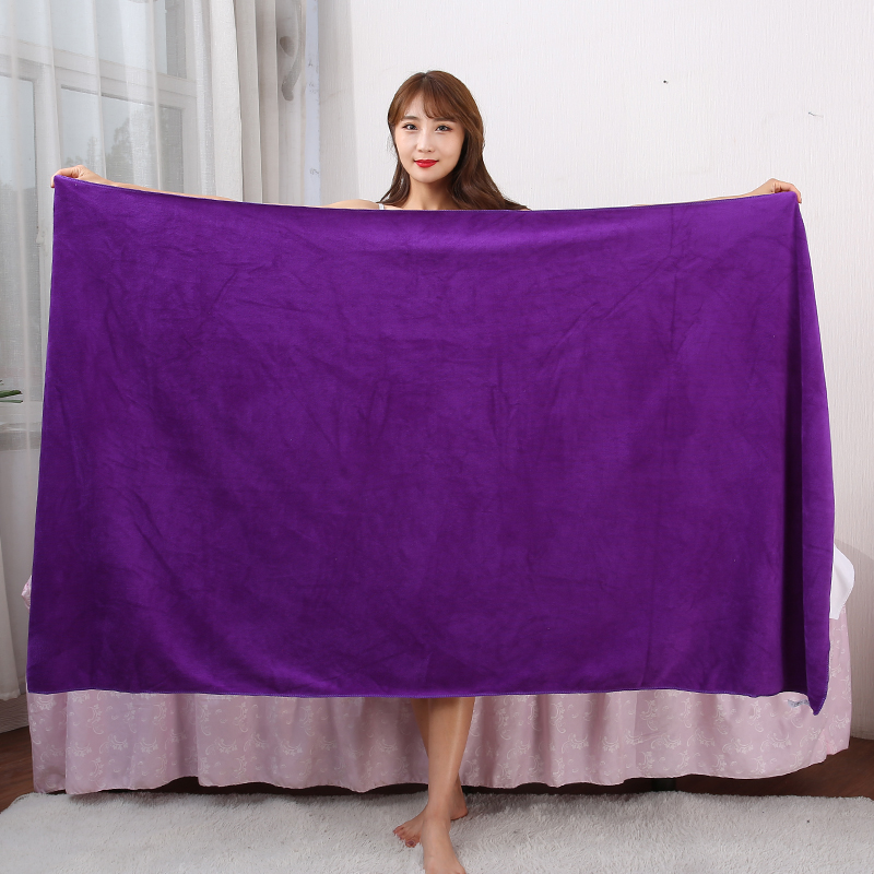 Deep PurpleBeauty Salon enlarge Bath towel Foot therapy shop hotel Bed towel special-purpose Sofa towel than pure cotton water uptake Quick drying No hair loss