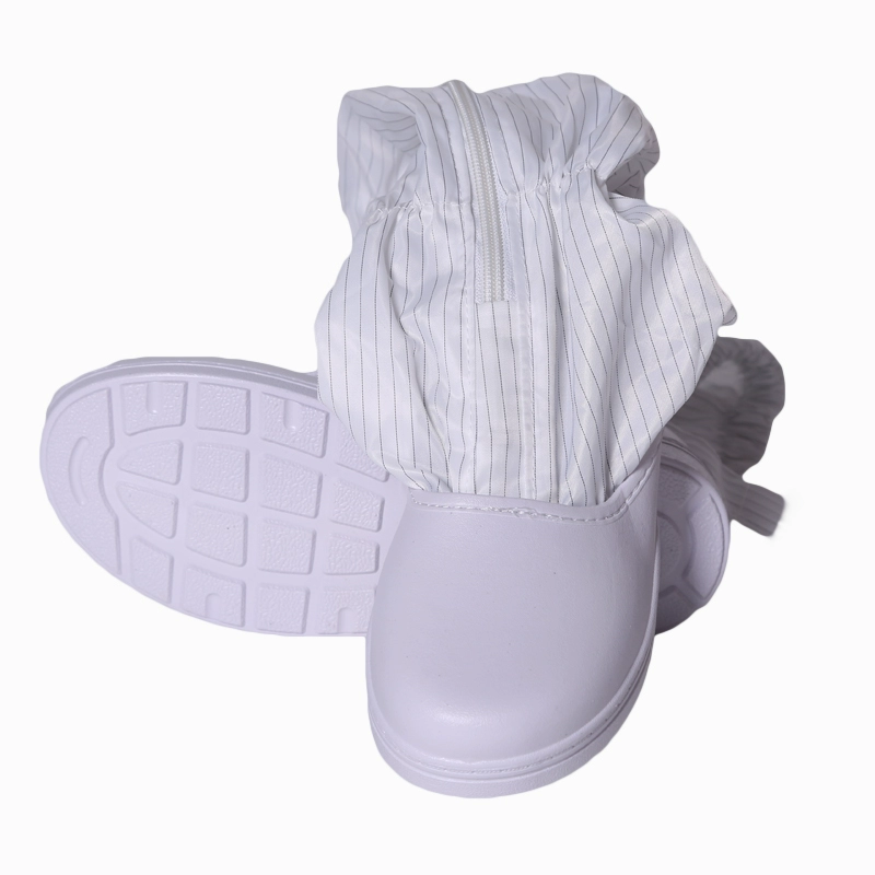 SPU miễn phí vận chuyển giày chống tĩnh khởi động Tall trắng giày an toàn Giày bảo vệ sạch giày đáy mềm sạch bụi 