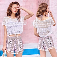 2018 áo tắm nữ mới chia ba mảnh phù hợp với áo blouse nhỏ tươi Hàn Quốc váy bơi xuân nóng bỏng đồ bơi 2 mảnh cổ yếm	