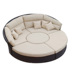 Mái hiên ngoài trời mây châu Âu lớn giường tròn lười biếng giải trí sofa mía ghế biệt thự vườn có thể tháo rời giường tròn bàn ghế xếp ngoài trời Bàn ghế ngoài trời / sân