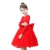 Hoa nhỏ bé gái váy công chúa váy đỏ biểu diễn nước ngoài trang phục sinh nhật sinh nhật trẻ em váy xòe trắng mùa thu đông - Váy trẻ em áo khoác vest bé trai Váy trẻ em