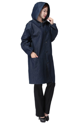 Джинсовый длинный нагрудник для работы, демисезонный износостойкий лонгслив