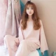 Bộ đồ ngủ nữ mùa xuân và mùa thu cotton dài tay Hàn Quốc nữ dễ thương mùa thu và mùa đông cotton mẫu giam cầm dịch vụ nhà hai mảnh phù hợp - Bộ Pajama