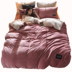 Mùa đông da cừu bốn mảnh màu rắn nhung san hô bìa nhung tấm dày đôi phải đối mặt với bộ đồ giường sang trọng Bộ đồ giường bốn mảnh
