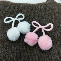 Светло -розово -белый двойной шерстяной шариковой лук вишневый цвет аксессуары для одежды 1 копия 10