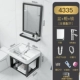 4335A Алюминиевый шкаф полный комплект+квадратное зеркало