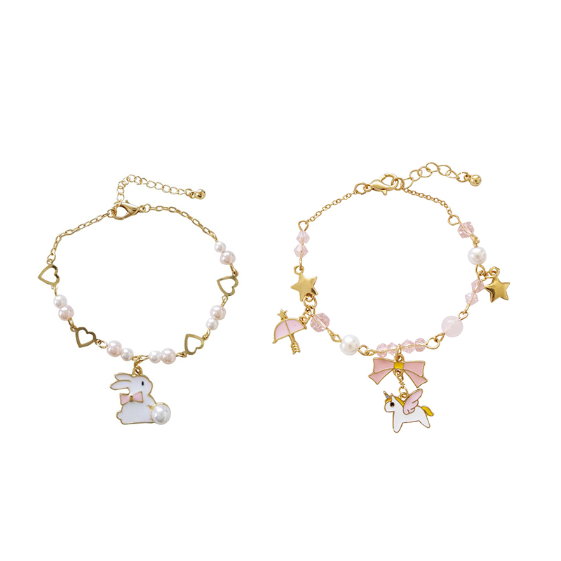Rabbit + Flying Unicorn (Gift Box)Japan and Korea Rabbit Kitty unicorn animal Bracelet lovely Simplicity Love form student Girlish ornaments