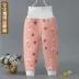 Quần lưng cao cho bé thiết kế quần cotton bé trai mùa thu quần đơn bé legging bé gái quần xuân hè có thể mở - Quần