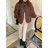 Стеганая бархатная куртка, лонгслив, 2023, оверсайз