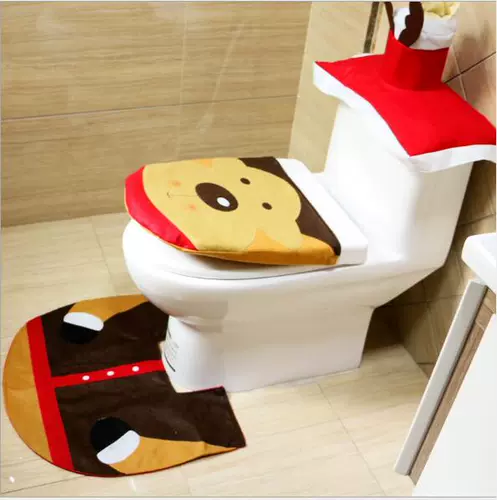 Рождественский креативный туалет, комплект, декор, наряжаться, 3 предмета