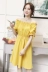 Mùa hè mới Hàn Quốc ngọt ngào từ cổ áo quây đầm nữ đèn lồng tay áo bow tie khí một từ váy mẫu đầm xòe A-Line Váy