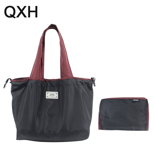 Большой экологичный шоппер, складная сумка на одно плечо, портативная льняная сумка, водонепроницаемая сумка, на шнурках