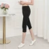 Kích thước lớn bảy điểm xà cạp nữ cao eo mặc đàn hồi siêu mỏng trung niên mẹ mùa hè phần mỏng băng lụa 7 quần quần legging cao cấp Quần tây thường