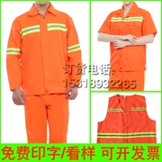 Mùa hè công nhân vệ sinh quần áo tay áo ngắn sạch hơn áo dài tay phù hợp với tài sản làm sạch áo khoác phản quang