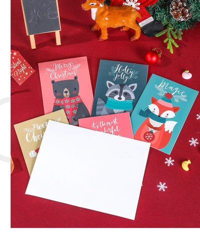 Рождественская мультяшная открытка, карточки, подарок на день рождения