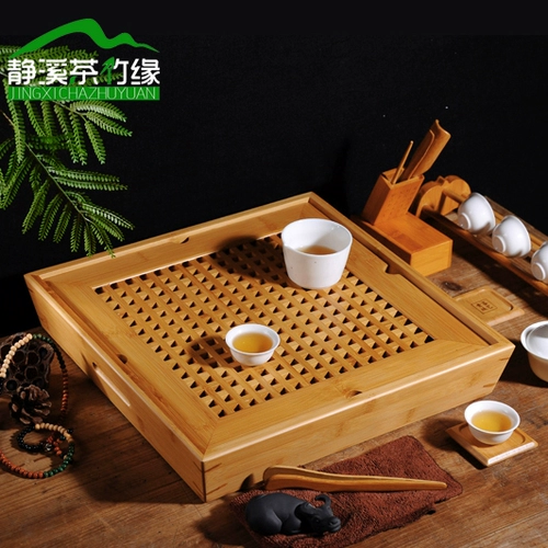 Бамбуко -чайный лоток для хранения воды на трубу мини -лоток для чая Большой дренаж кунг -фу чай чай