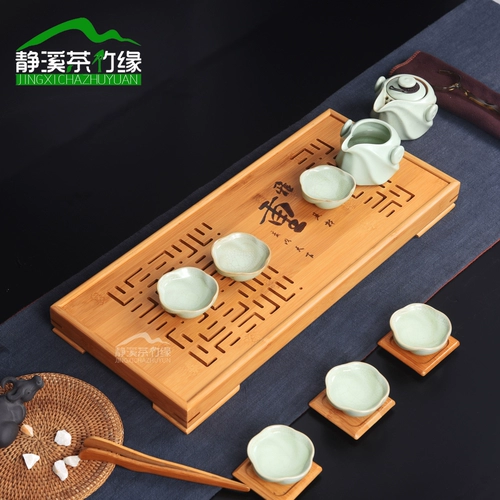 Бамбуко -чайный лоток труба хранения воды кунг -фу чайный стол