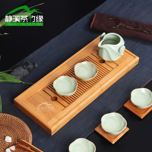 Бамбуко -чайный лоток труба хранения воды кунг -фу чайный стол