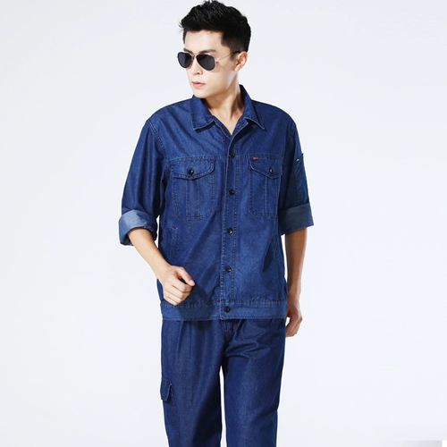 Летний тонкий джинсовый комбинезон, хлопковый лонгслив, защита от ожогов