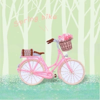 Весенний розовый изысканный велосипед, самоклеющаяся одежда, чехол для телефона, с вышивкой