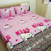 phòng đơn hello kitty hoạt hình lanh tờ trên twill giường quilt phòng ngủ đôi đơn - Khăn trải giường ga trải giường thắng lợi Khăn trải giường