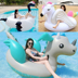 Kỳ lân lưới nước đỏ gắn vòng bơi du lịch người lớn đôi dày hồ bơi lớn đồ chơi nổi giường phao bơi em bé Cao su nổi