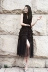 Mùa thu mới của Hàn Quốc tính khí thời trang lưới khâu vest dress phù hợp với cổ áo eo slim mid-length