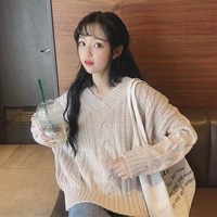 Áo len cổ lọ Chic thu đông 2018 phiên bản mới của Hàn Quốc kẻ lười gió màu rắn hoang dã áo len mỏng áo len cổ tim