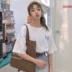 Mùa hè 2018 new loose ulzzang sinh viên hoang dã lạ cô gái áo khoác thời trang Hàn Quốc ngắn tay T-Shirt nữ Áo phông