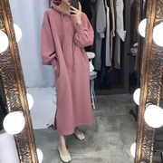 Thời trang bà bầu mùa đông thời trang lỏng lẻo phiên bản Hàn Quốc của phần dài cộng với nhung dày cho bà bầu áo len nữ mùa thu đông