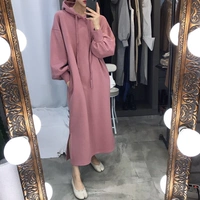Thời trang bà bầu mùa đông thời trang lỏng lẻo phiên bản Hàn Quốc của phần dài cộng với nhung dày cho bà bầu áo len nữ mùa thu đông shop đầm bầu đẹp